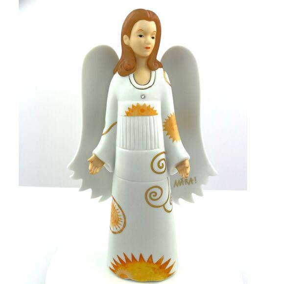 Goebel Mara Porcelain Angel, Goebel Porzellanfabrik Brown Hair Angel with COA - Picture 1 of 12